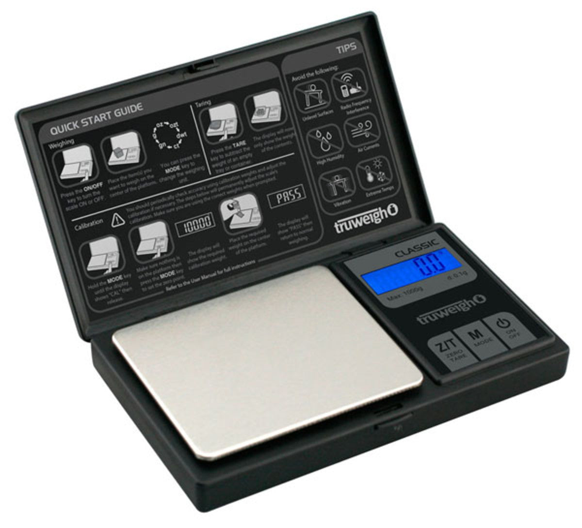 Truweigh Classic Digital Mini Scale - 1000g x 0.1g / Black