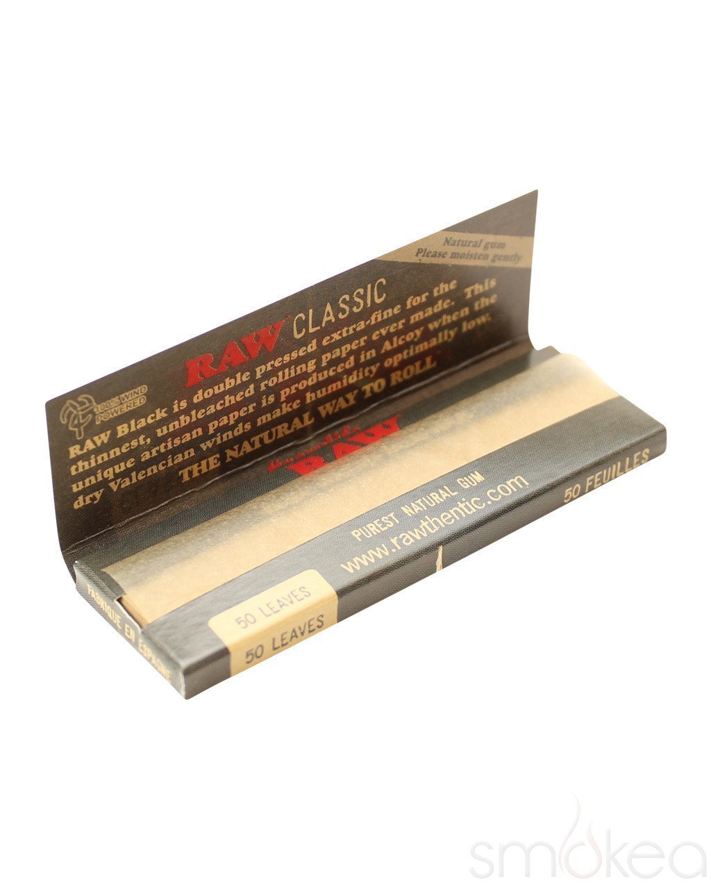 Black RAW Classic 1 1/4in Rolling Papers